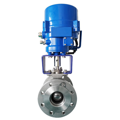 25-300mm V Type Ball Valve Shear Force Double Bearing