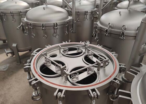 SS304/316 Liquid Filter Housing And Multi Bag Filter Housing For Wine Filtration