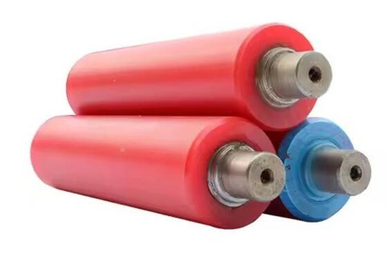 Mining Return Roller Rubber Coated Self Cleaning Coal Conveyor Equipment Part