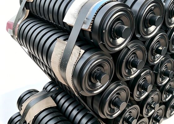 Conveyor Belt Carrying Roller Carbon Steel Mining Idler High Load Capacity Design