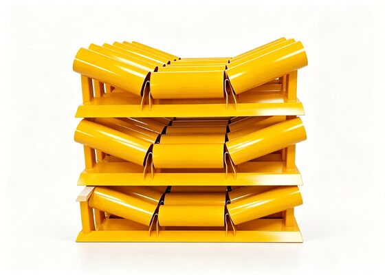 Conveyor Belt Carrying Roller Carbon Steel Mining Idler High Load Capacity Design